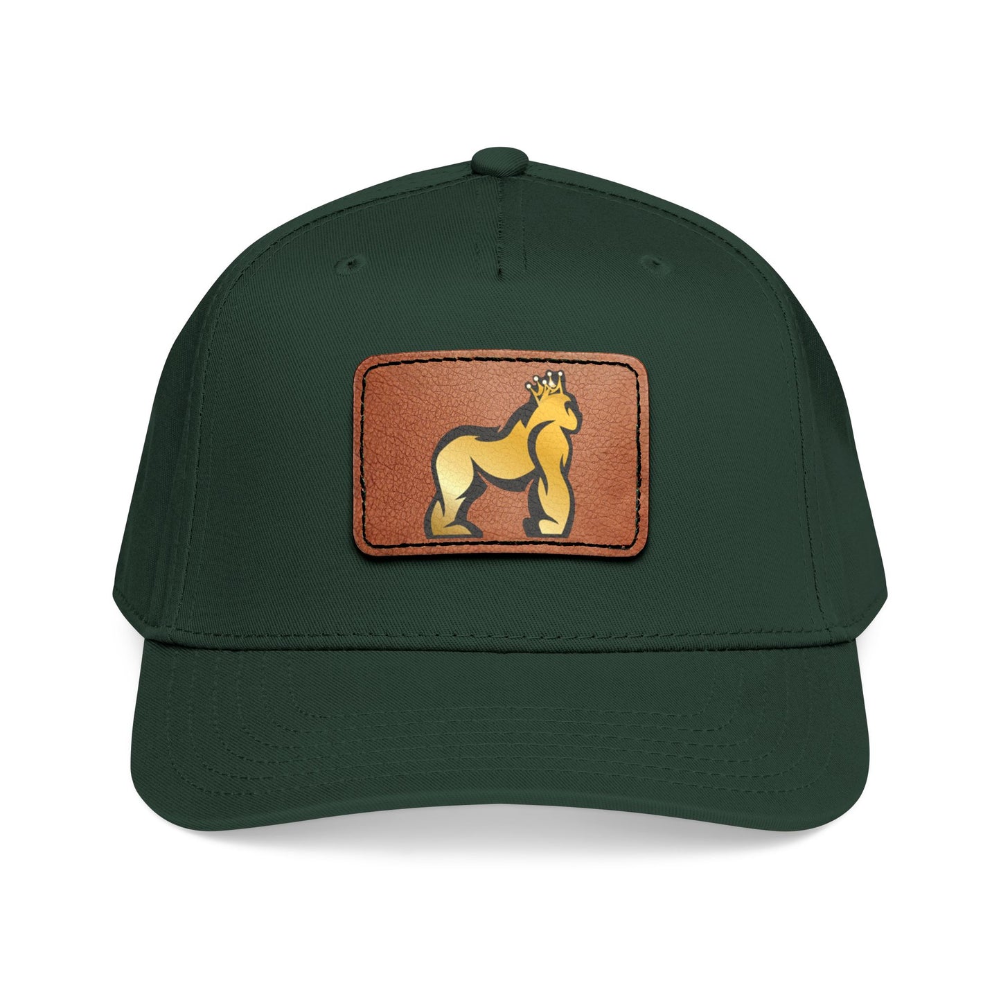 Mid Profile Baseball Cap with Leather Patch (Rectangle)