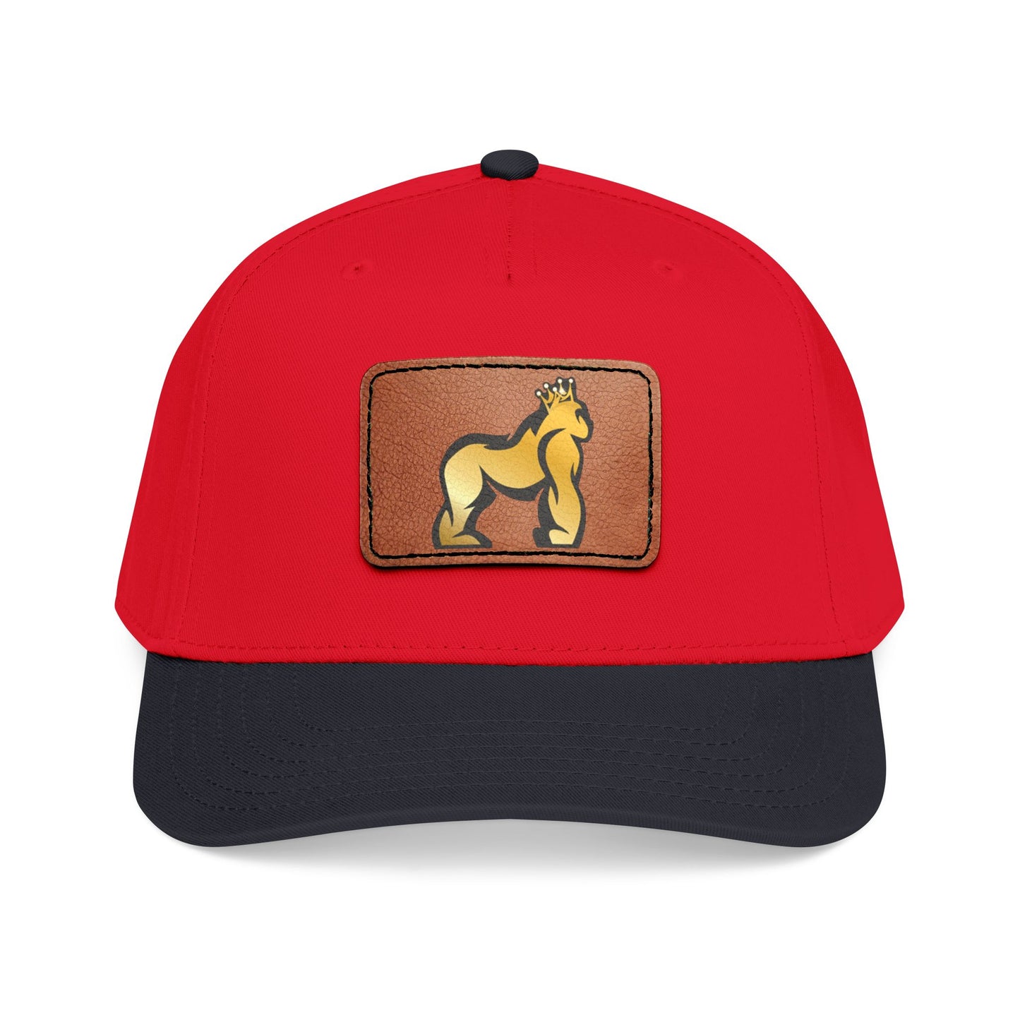 Mid Profile Baseball Cap with Leather Patch (Rectangle)