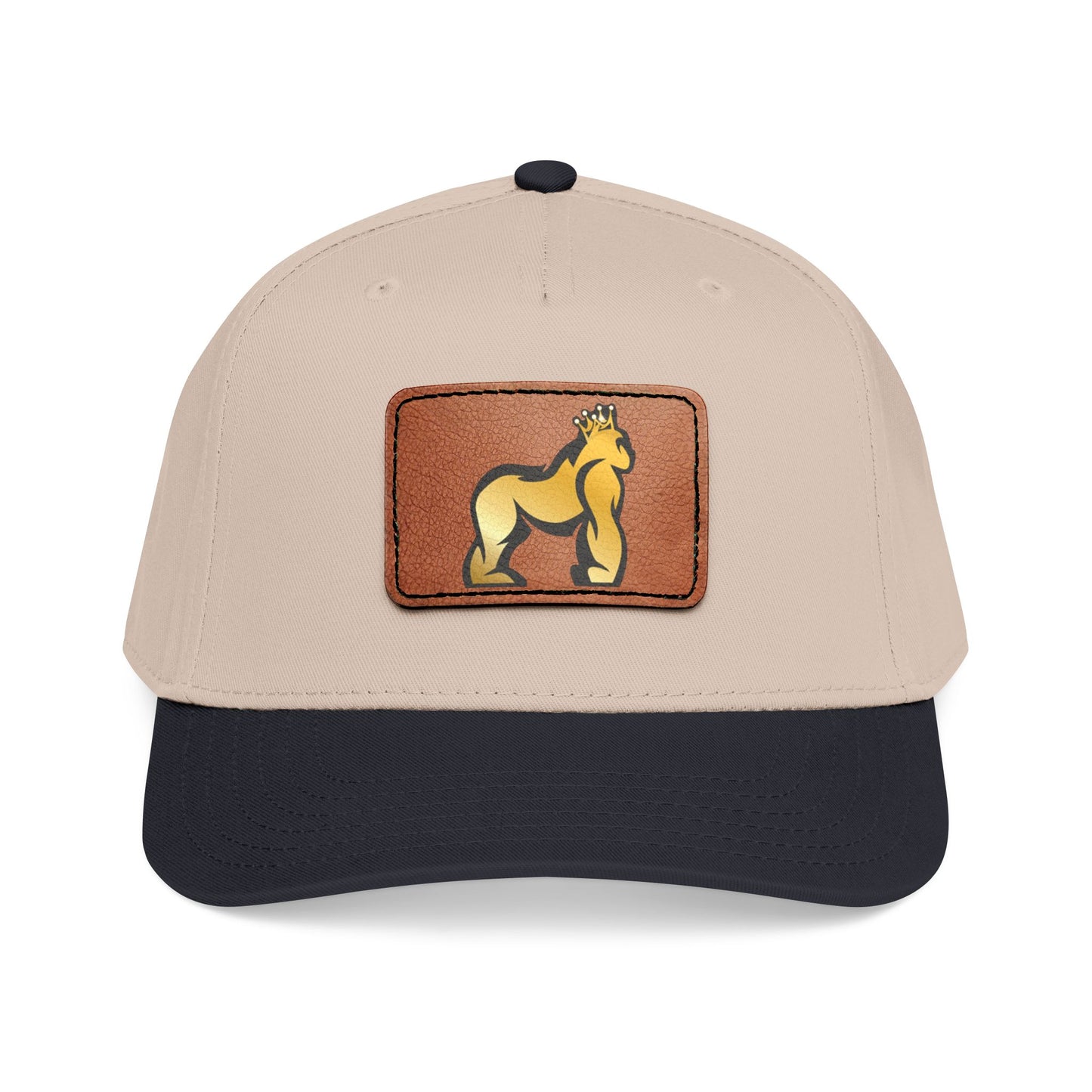 Mid Profile Baseball Cap with Leather Patch (Rectangle)