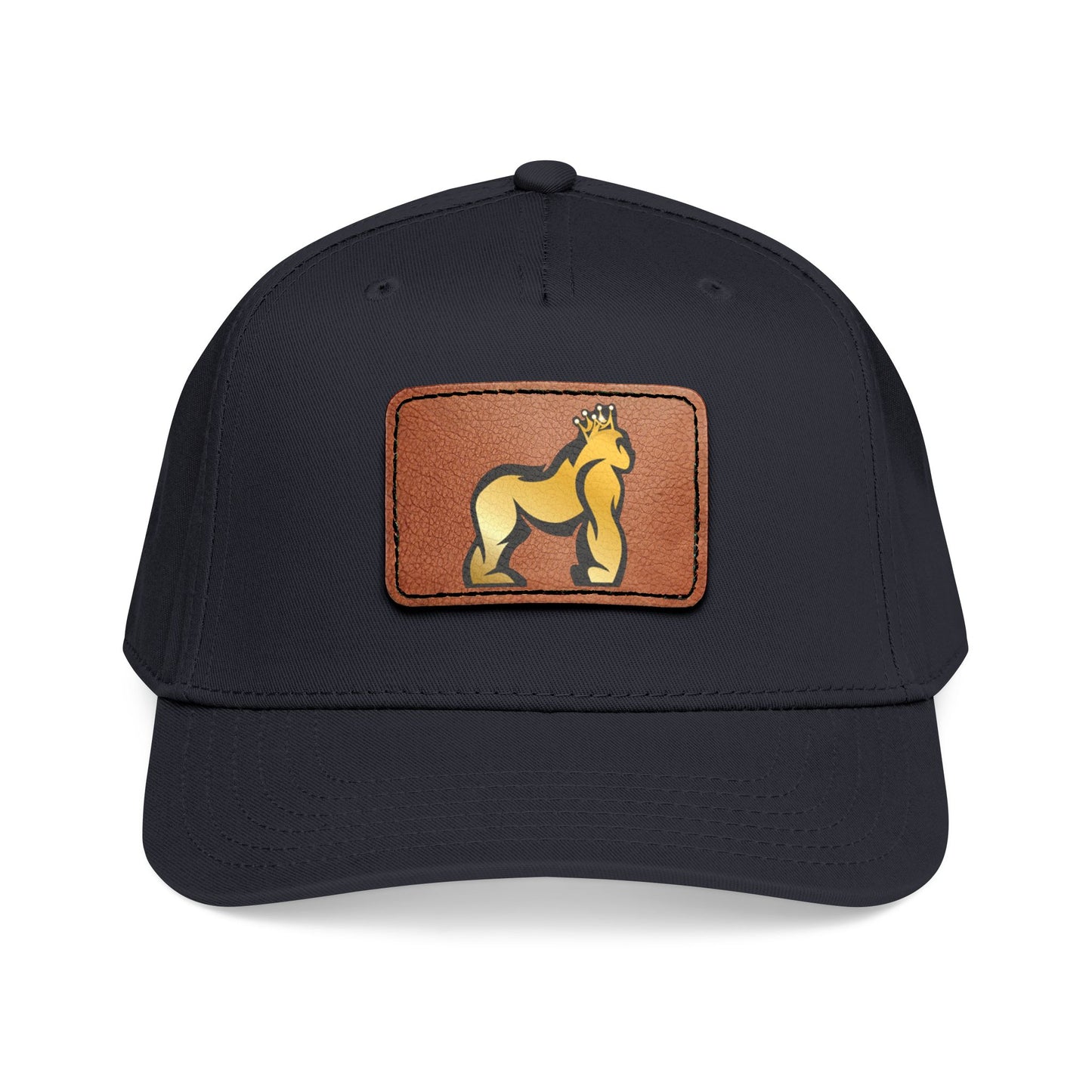 Mid Profile Baseball Cap with Leather Patch (Rectangle)