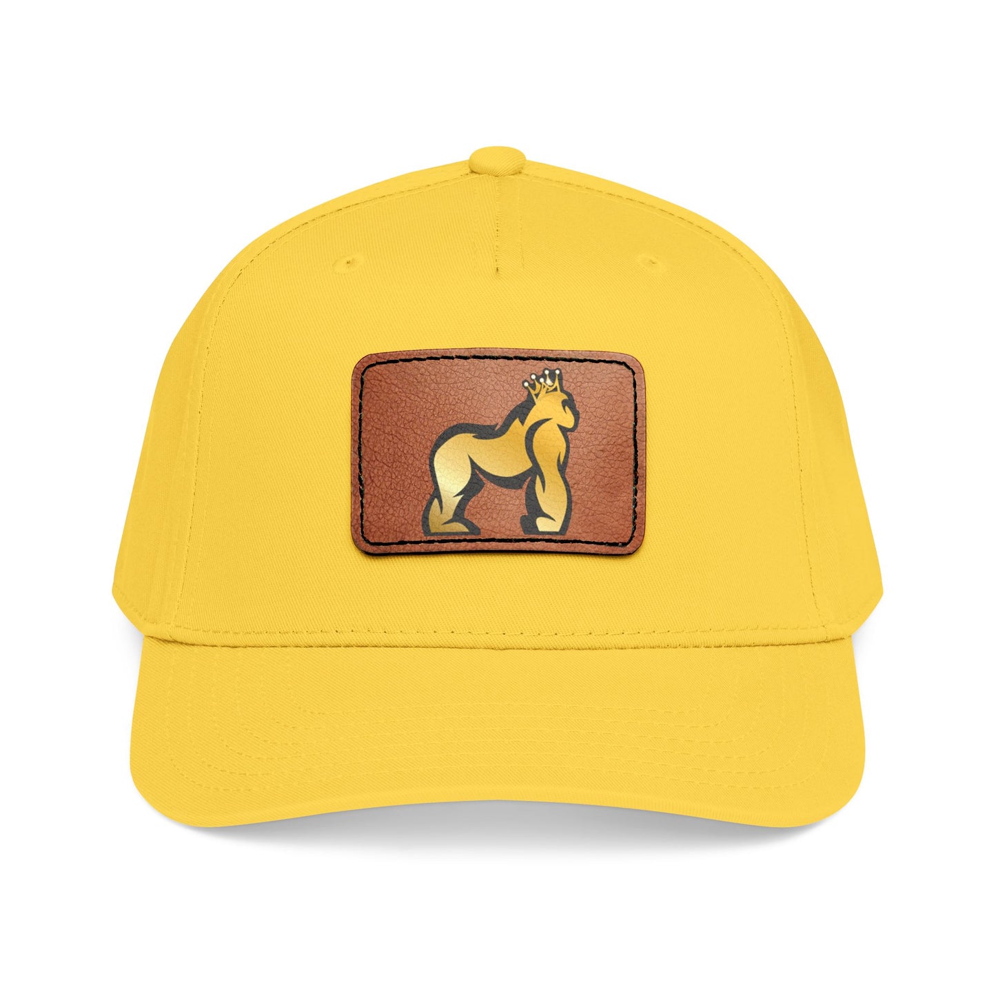Mid Profile Baseball Cap with Leather Patch (Rectangle)