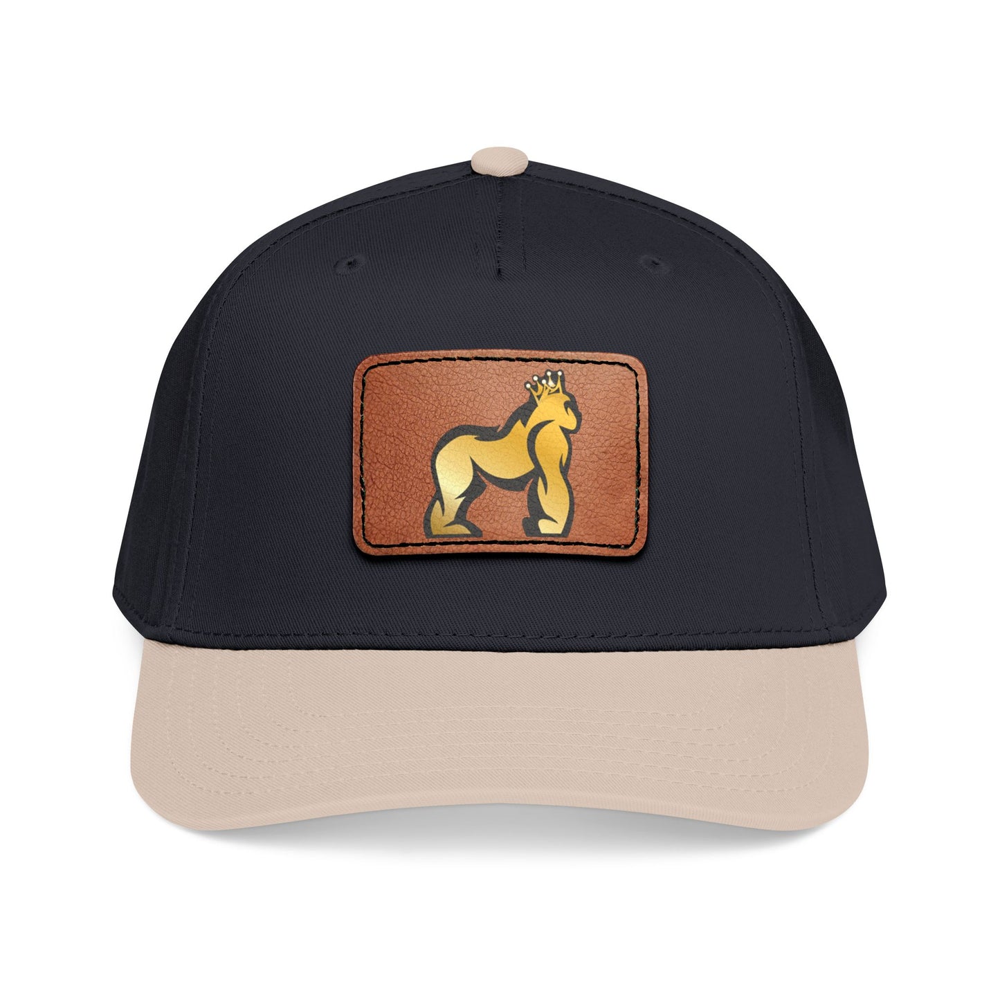 Mid Profile Baseball Cap with Leather Patch (Rectangle)