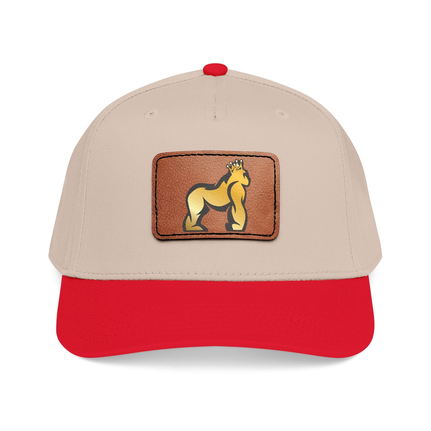 Mid Profile Baseball Cap with Leather Patch (Rectangle)