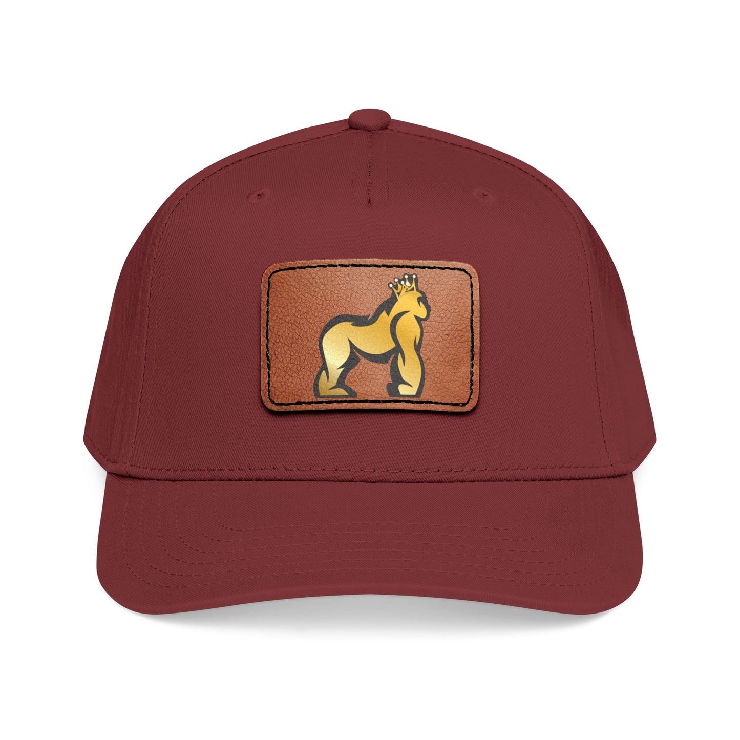 Mid Profile Baseball Cap with Leather Patch (Rectangle)