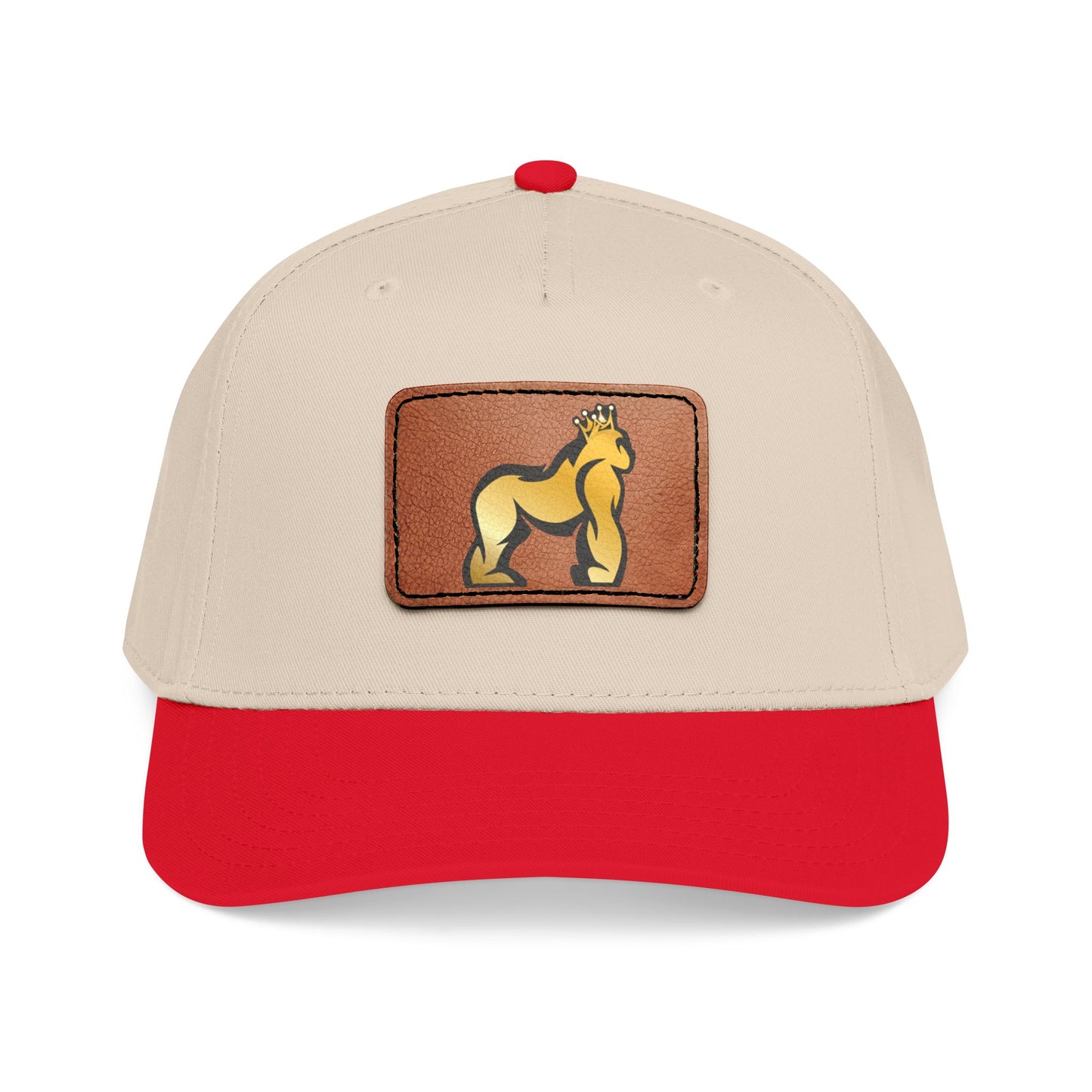 Mid Profile Baseball Cap with Leather Patch (Rectangle)