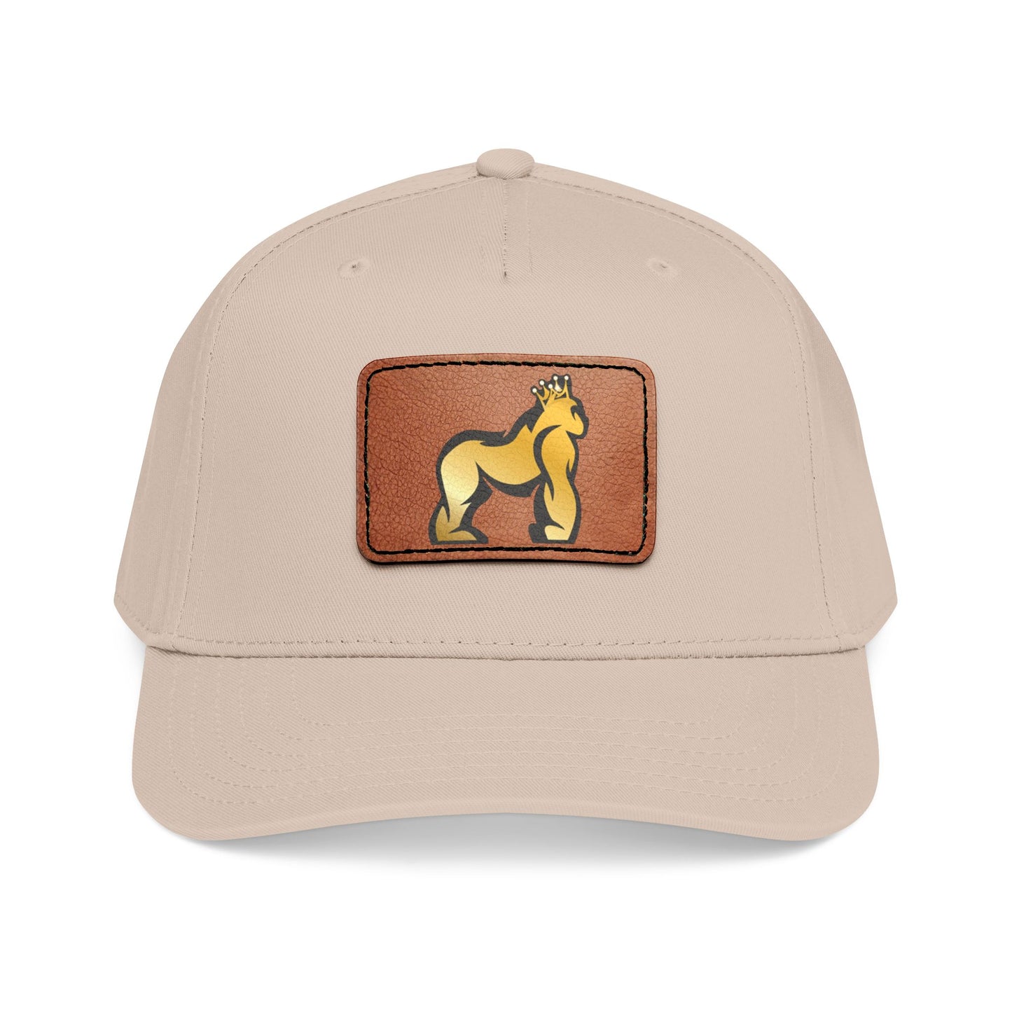 Mid Profile Baseball Cap with Leather Patch (Rectangle)