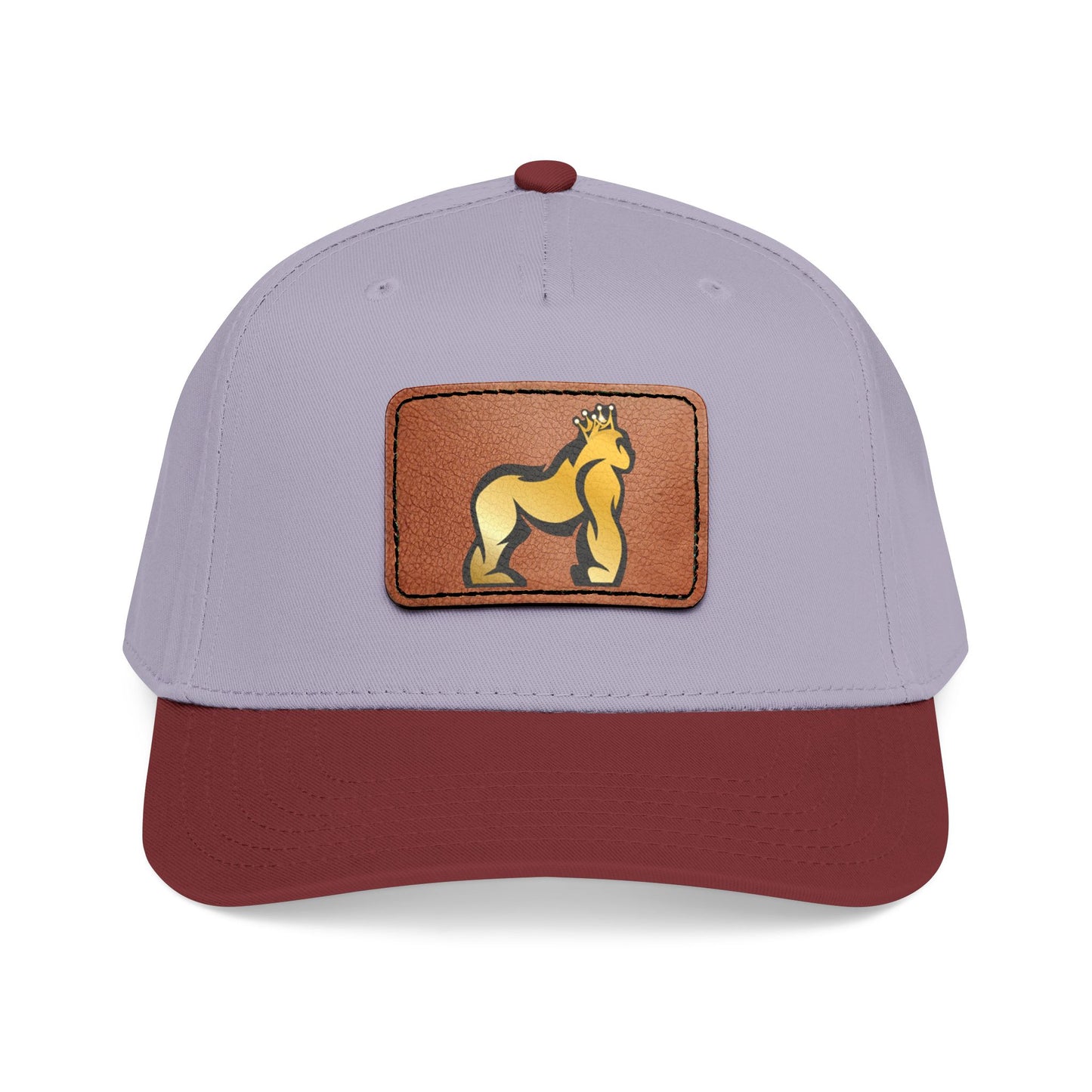 Mid Profile Baseball Cap with Leather Patch (Rectangle)