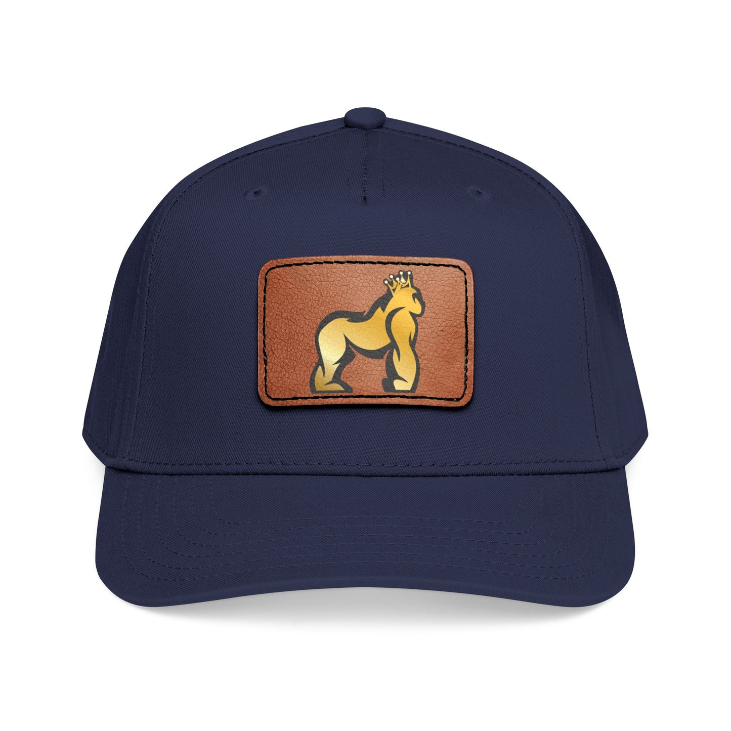 Mid Profile Baseball Cap with Leather Patch (Rectangle)