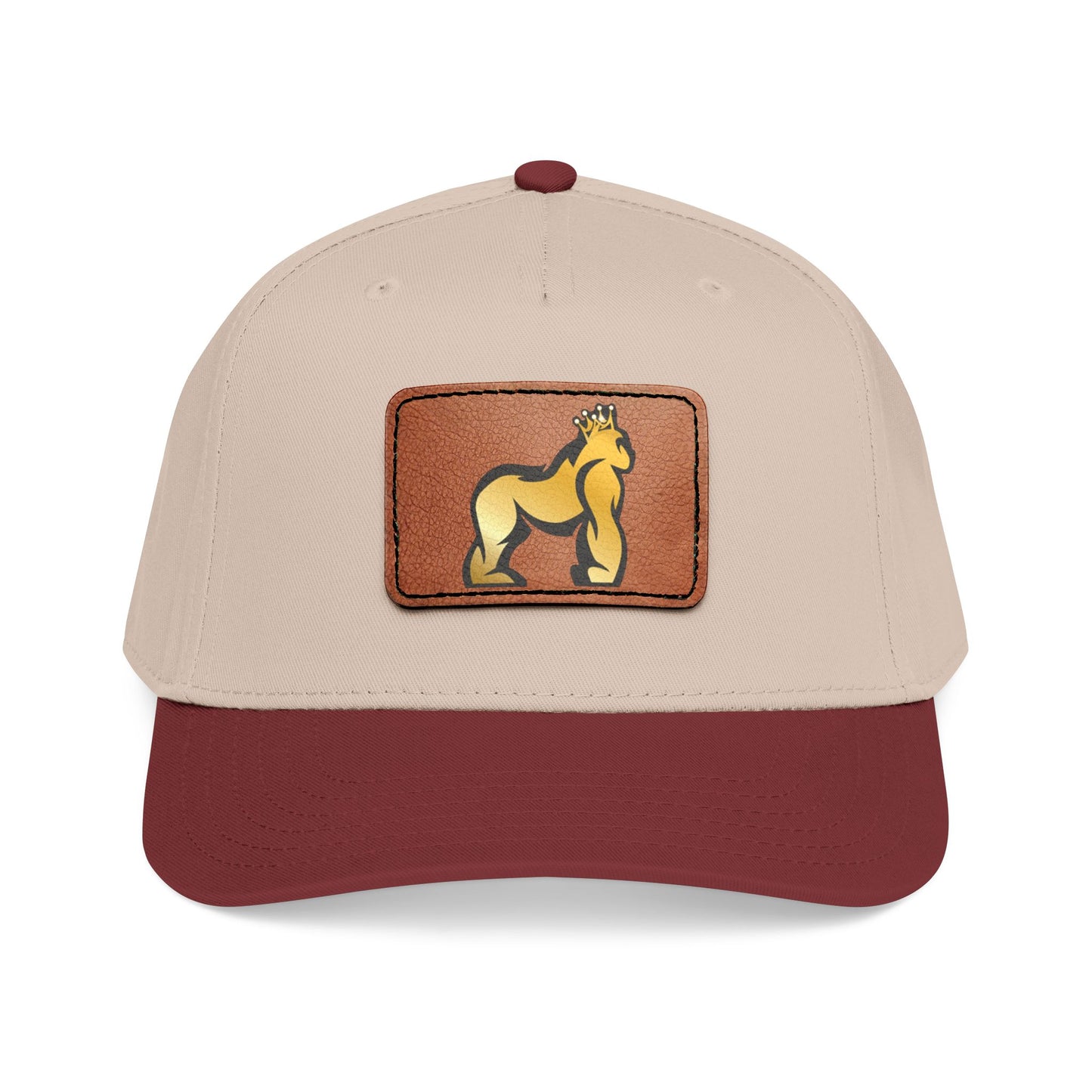 Mid Profile Baseball Cap with Leather Patch (Rectangle)