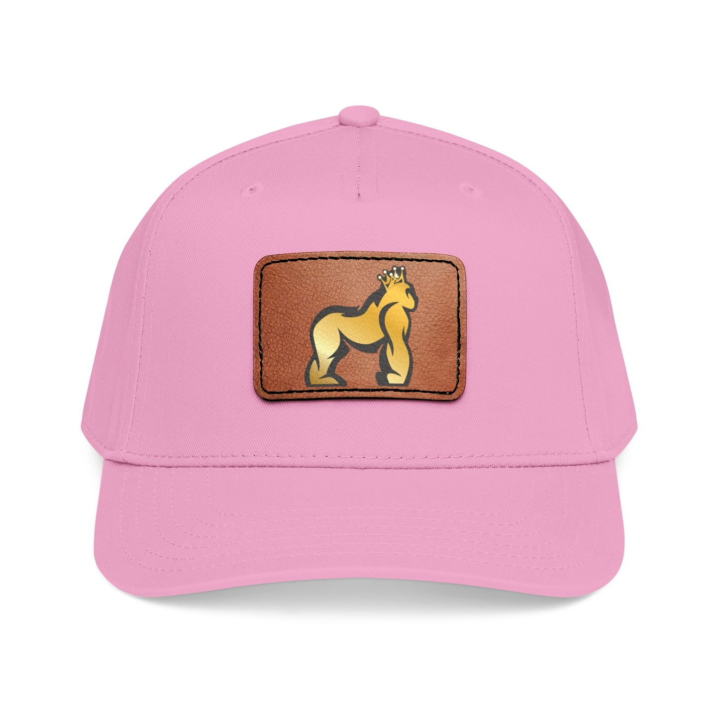 Mid Profile Baseball Cap with Leather Patch (Rectangle)