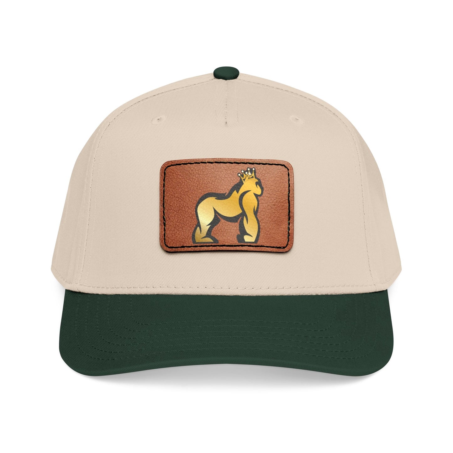 Mid Profile Baseball Cap with Leather Patch (Rectangle)