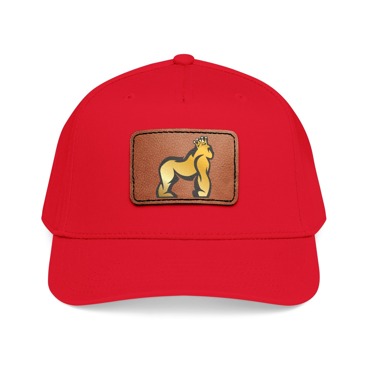 Mid Profile Baseball Cap with Leather Patch (Rectangle)