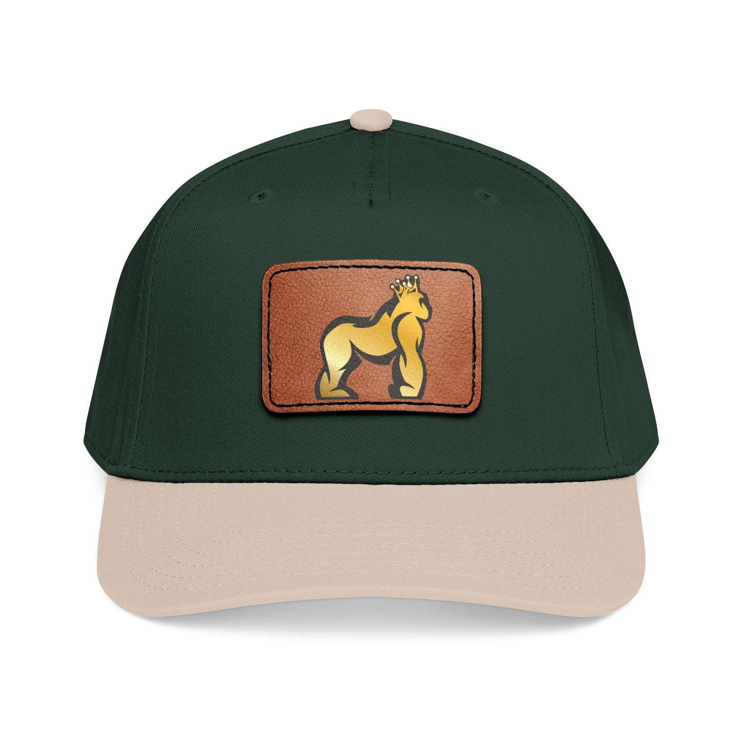 Mid Profile Baseball Cap with Leather Patch (Rectangle)